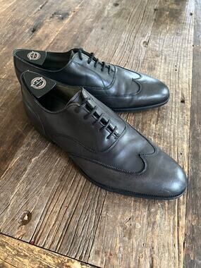 Edward Green Oxford Casual Dress Shoe Dark Gray Size 8.5 E JP